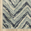 4' x 6' Blue Ivory Grey Beige & Light Blue Geometric Power Loom Stain Resistant Area Rug