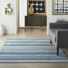 4' x 6' Navy Blue Southwestern Power Loom Area Rug