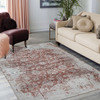 4' x 6' Rust Oriental Distressed Stain Resistant Area Rug