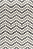 4' x 6' Gray Chevron Power Loom Area Rug