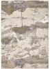 4' x 6' Gray Ivory and Gold Abstract Area Rug