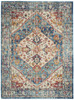 4' x 6' Blue & Ivory Power Loom Area Rug