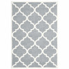 4' x 6' Grey and Ivory Geometric Shag Power Loom Stain Resistant Area Rug
