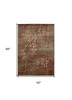 4' x 6' Brown Floral Power Loom Area Rug