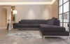 4' x 6' Light Grey Abstract Power Loom Stain Resistant Area Rug