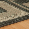 4' x 6' Color Block Beige and Teal Checkered Stain Resistant Area Rug