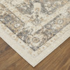 4' x 6' Ivory Gray and Brown Floral Power Loom Distressed Area Rug