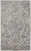 4' x 6' Blue Gray and Ivory Floral Power Loom Distressed Area Rug