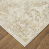 4' x 6' Gray Ivory and Gold Floral Power Loom Distressed Area Rug