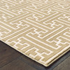 4' x 6' Gold & Ivory Geometric Power Loom Stain Resistant Area Rug