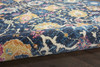 4' x 6' Navy Blue Floral Power Loom Area Rug