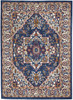 4' x 6' Blue and Ivory Power Loom Area Rug