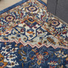 4' x 6' Blue and Ivory Power Loom Area Rug