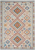 4' x 6' Gray and Ivory Geometric Dhurrie Area Rug