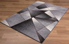 4' x 6' Grey Red Geometric Area Rug