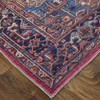 4' x 6' Red Tan & Blue Floral Power Loom Polyester Area Rug