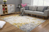 4' x 6' Gold Abstract Dhurrie Area Rug