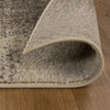 4' x 6' Beige Gray and Black Damask Distressed Stain Resistant Area Rug