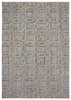 4' x 6' Blue Taupe and Ivory Floral Distressed Stain Resistant Area Rug