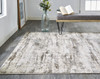 4' x 6' Ivory and Brown Abstract Area Rug