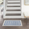 4' x 6' Navy Blue Geometric Dhurrie Polypropylene Area Rug