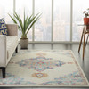 4' x 6' Gray and Ivory Power Loom Area Rug