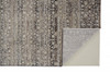 4' x 6' Gray Ivory and Tan Abstract Distressed Area Rug with Fringe