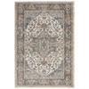 4' x 6' Ivory and Grey Oriental Power Loom Non Skid Area Rug