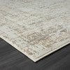 4' x 6' Beige Abstract Distressed Polyester Area Rug