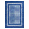 4' x 6' Navy Blue Geometric Dhurrie Rectangle Area Rug