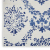 4' x 6' Blue & Ivory Floral Dhurrie Area Rug