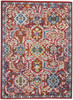 4' x 6' Red and Ivory Damask Power Loom Area Rug