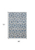 4' x 6' Blue and Ivory Geometric Power Loom Stain Resistant Area Rug
