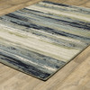 4' x 6' Blue Green Grey Light Blue and Beige Abstract Power Loom Stain Resistant Area Rug
