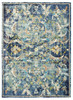 4' x 6' Blue and White Jacobean Pattern Area Rug