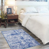 4' x 6' Blue & Ivory Abstract Dhurrie Area Rug