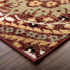 4' x 6' Red Gold and Olive Floral Stain Resistant Area Rug