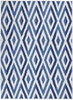 4' x 6' Blue and Ivory Geometric Dhurrie Area Rug