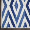 4' x 6' Blue and Ivory Geometric Dhurrie Area Rug