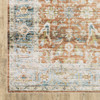 4' x 6' Rust Blue Ivory and Gold Oriental Printed Stain Resistant Non Skid Area Rug