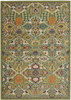 4' x 6' Green Floral Power Loom Area Rug