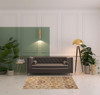 4' x 6' Camel Gray and Rust Floral Stain Resistant Area Rug