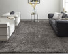 4' x 6' Gray Shag Power Loom Stain Resistant Area Rug