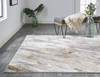 4' x 6' Ivory Tan and Brown Abstract Area Rug