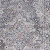 4' x 6' Grey Oriental Power Loom Distressed Washable Cotton Area Rug