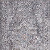 4' x 6' Grey Oriental Power Loom Distressed Washable Cotton Area Rug