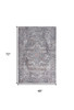 4' x 6' Grey Oriental Power Loom Distressed Washable Cotton Area Rug