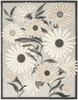4' x 6' Beige Floral Stain Resistant Non Skid Area Rug