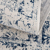 4' x 6' Navy Blue Distressed Floral Area Rug
