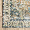 4' x 6' Blue Gold Brown Green and Salmon Oriental Printed Non Skid Area Rug